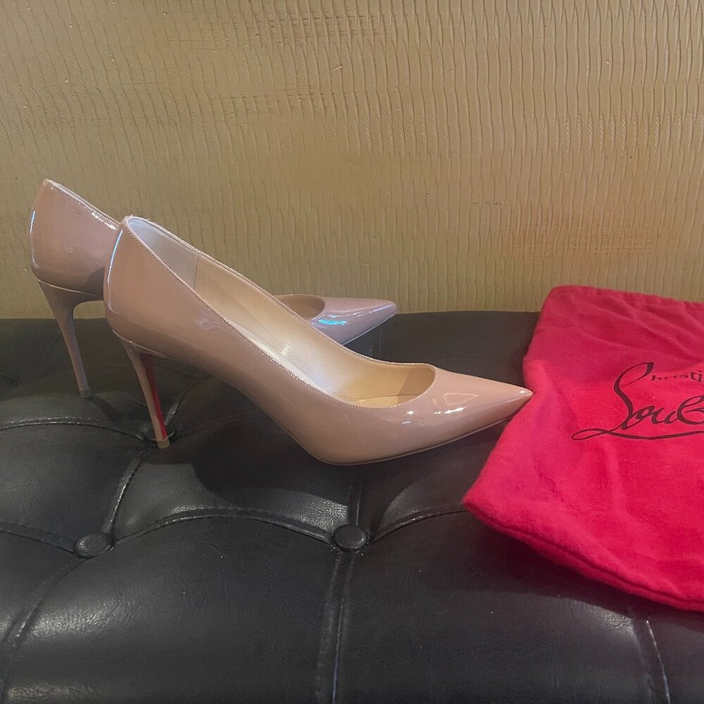 Christian Louboutin Pigalle Follies Pointed Toe Pump  NUDE PATENT